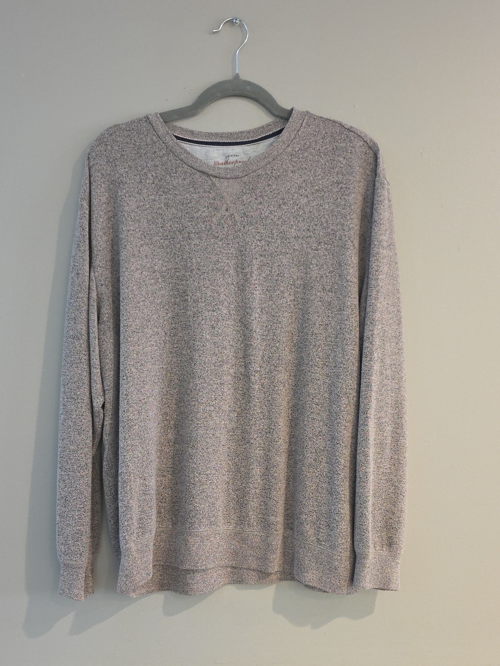 Weatherproof Vintage Men's Heathered Gray Crewneck Sweater